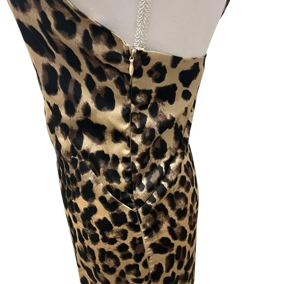 Forever 21 Super Sexy Leopard Maxi Slip Strappy‎ Date Night Dress Size Small - Picture 3 of 15